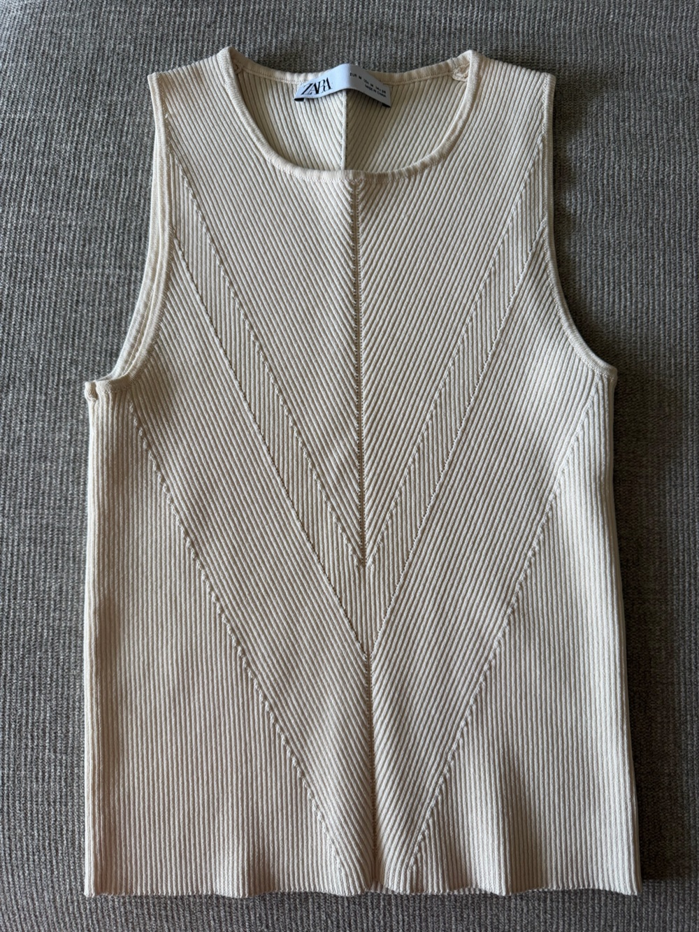 Zara Beige Stretchy Tank Top Size M